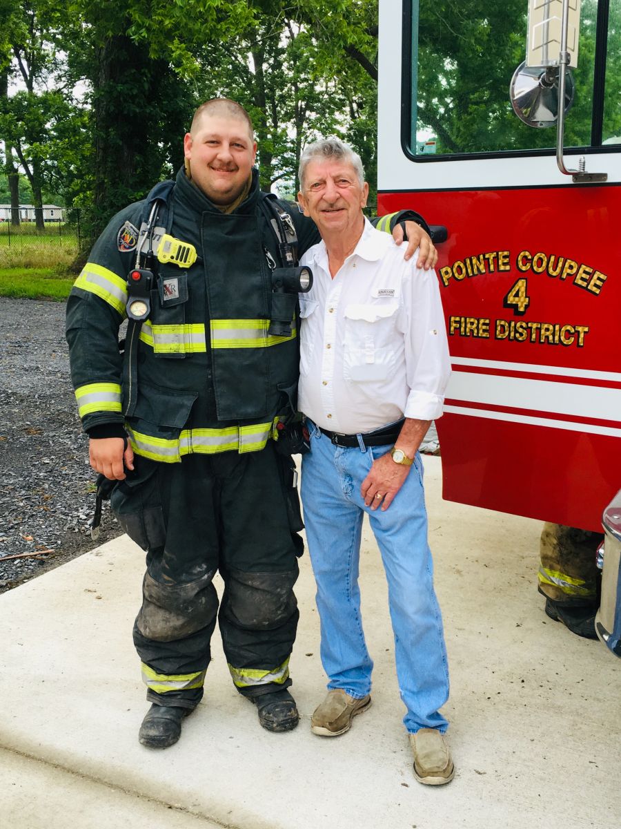 Warren Pourciau, Sr. and grandson, Evan Doucet