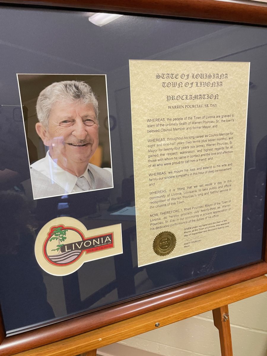 Warren Pourciau, Sr. Day proclamation
